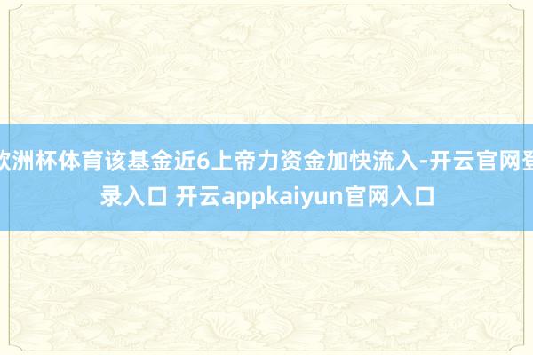 欧洲杯体育该基金近6上帝力资金加快流入-开云官网登录入口 开云appkaiyun官网入口