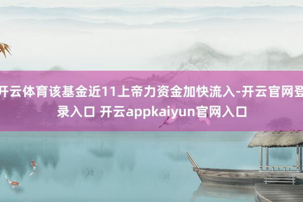 开云体育该基金近11上帝力资金加快流入-开云官网登录入口 开云appkaiyun官网入口