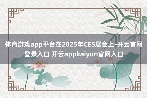 体育游戏app平台　　在2025年CES展会上-开云官网登录入口 开云appkaiyun官网入口