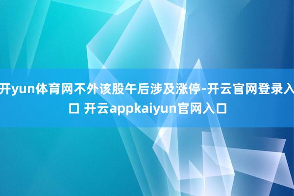 开yun体育网不外该股午后涉及涨停-开云官网登录入口 开云appkaiyun官网入口