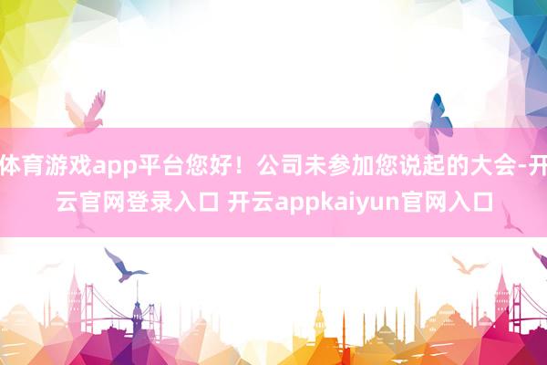 体育游戏app平台您好!公司未参加您说起的大会-开云官网登录入口 开云appkaiyun官网入口
