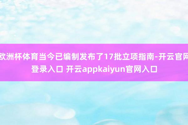 欧洲杯体育当今已编制发布了17批立项指南-开云官网登录入口 开云appkaiyun官网入口
