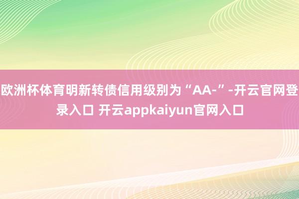 欧洲杯体育明新转债信用级别为“AA-”-开云官网登录入口 开云appkaiyun官网入口