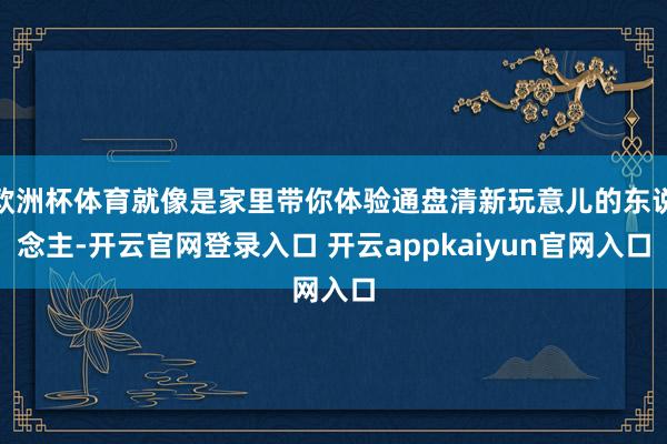 欧洲杯体育就像是家里带你体验通盘清新玩意儿的东说念主-开云官