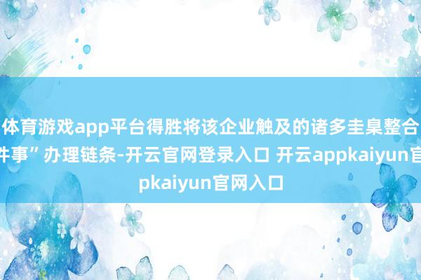 体育游戏app平台得胜将该企业触及的诸多圭臬整合成“一件事”
