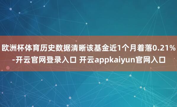 欧洲杯体育历史数据清晰该基金近1个月着落0.21%-开云官网登录入口 开云appkaiyun官网入口