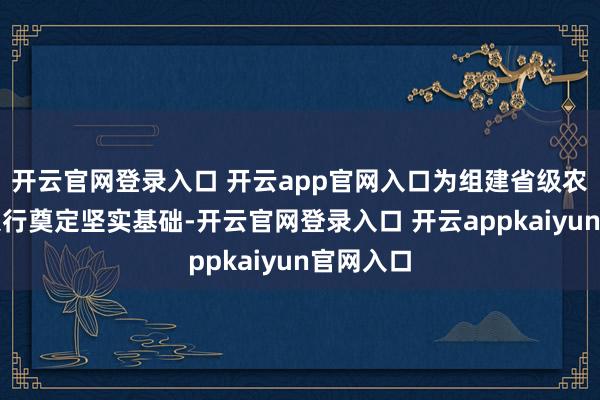 开云官网登录入口 开云app官网入口为组建省级农商集中银行奠定坚实基础-开云官网登录入口 开云appkaiyun官网入口