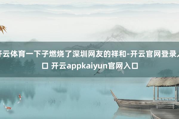开云体育一下子燃烧了深圳网友的祥和-开云官网登录入口 开云appkaiyun官网入口